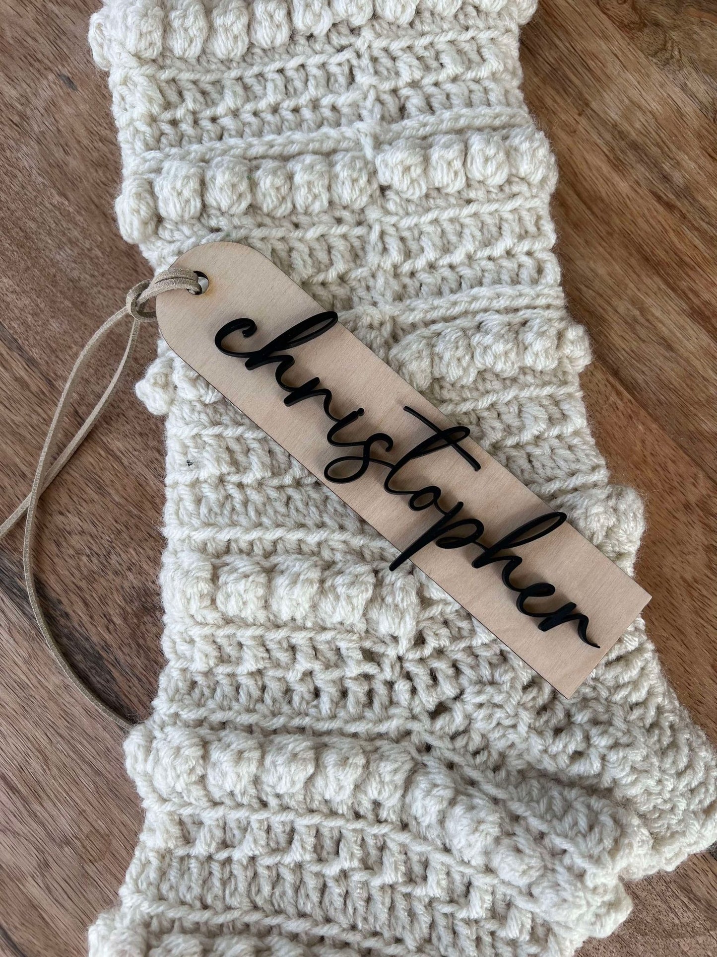 Layered Christmas Stocking Name Tag