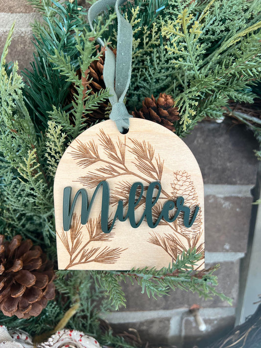 Personalized Pinecone Ornament