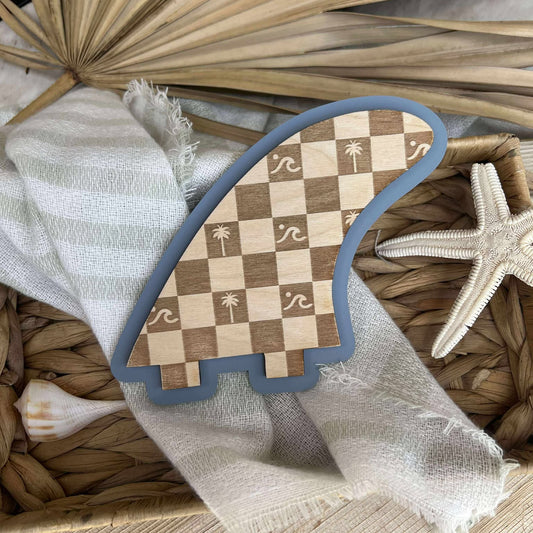 Checkered Surf Fin Sign