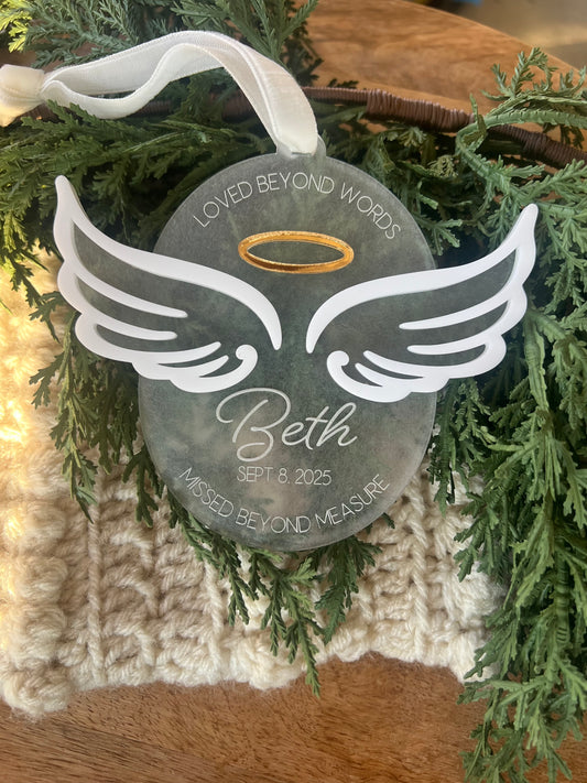 In Memory Of Angel Wing Ornament