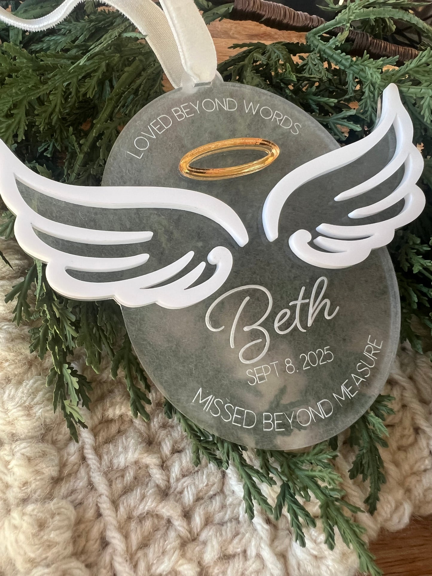 In Memory Of Angel Wing Ornament