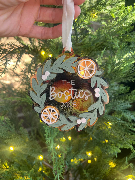 Personalized Citrus Christmas Ornament