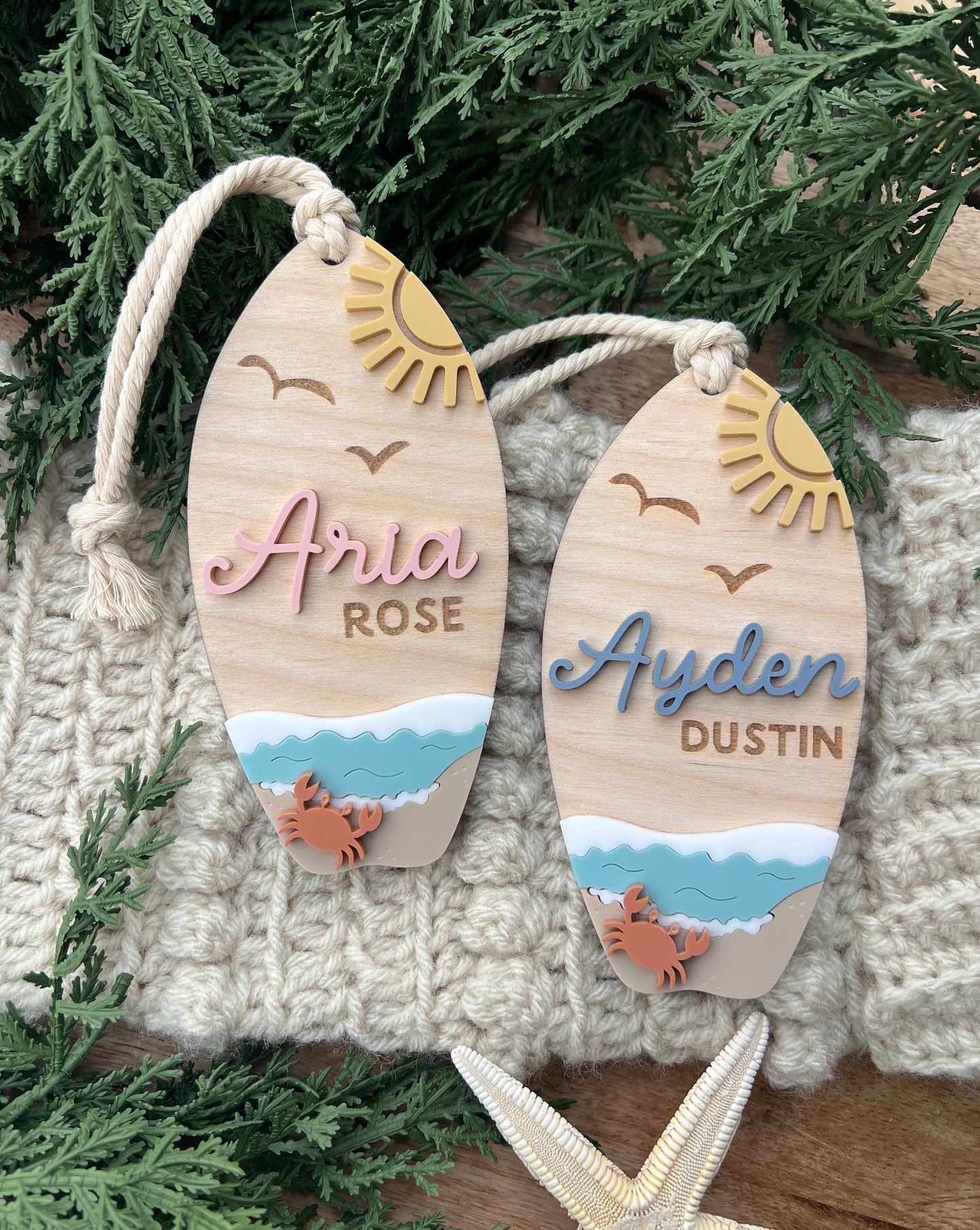 Personalized Surfboard Ornament