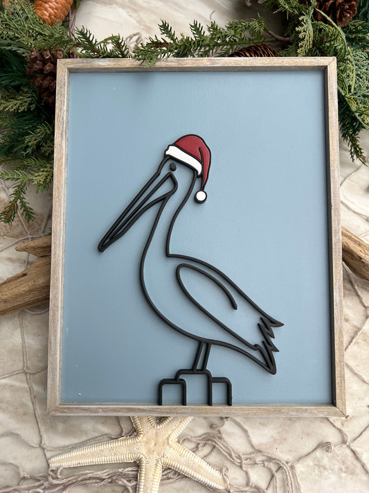 Pelican Santa Hat Sign