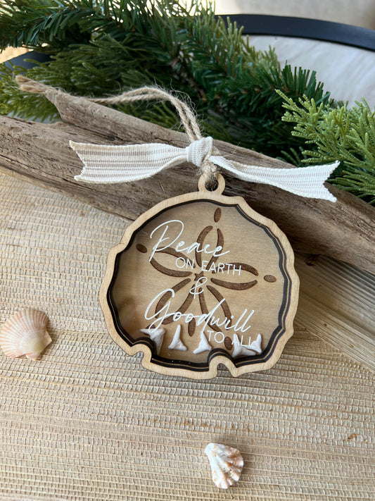 Sand Dollar Dove Ornament